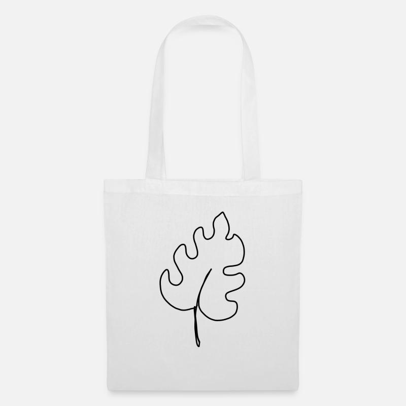 Minimalistisches Blatt - Stoffbeutel - Weiß