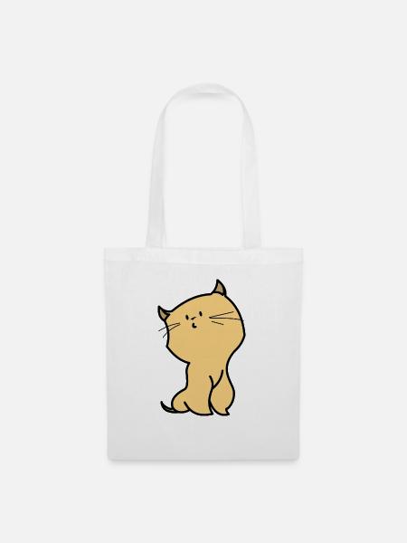 orange katze - Stoffbeutel - Weiß