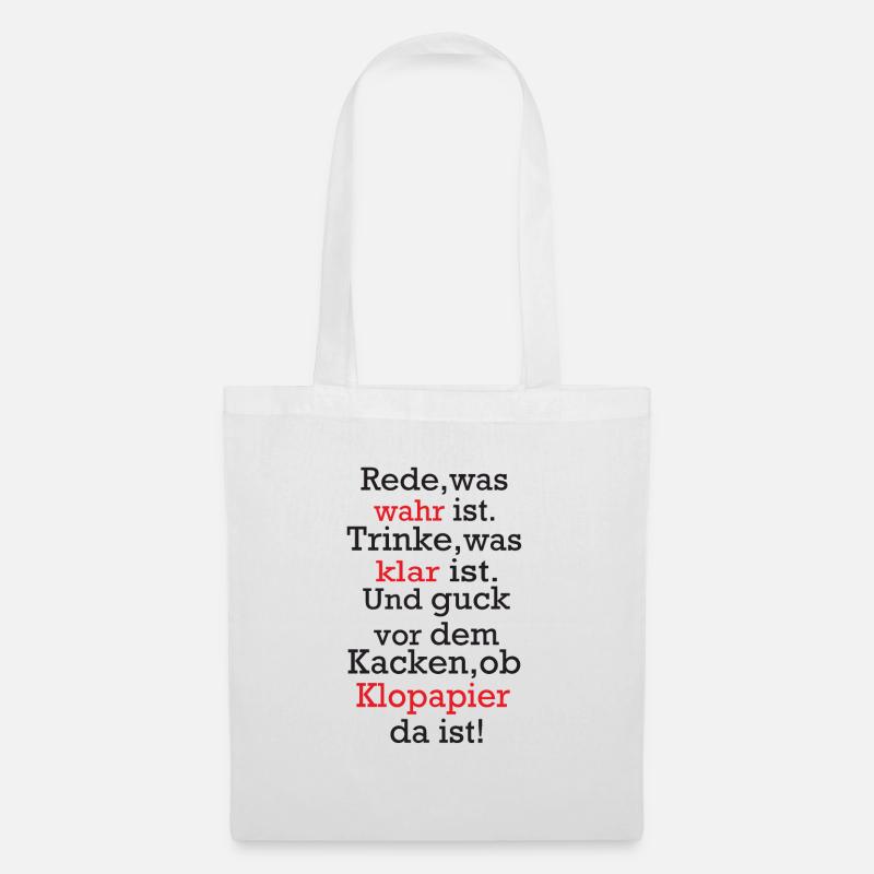 wahr klar Klopapier - Stoffbeutel - Weiß