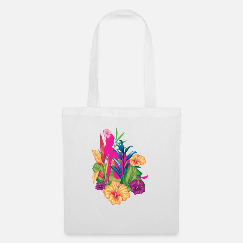 Blumenfrau Bunt - Stoffbeutel - Weiß