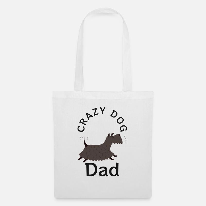 Crazy Dog Dad - Stoffbeutel - Weiß