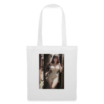 Woman in a alley, town,Generated AI - Stoffbeutel - Weiß - Vorne