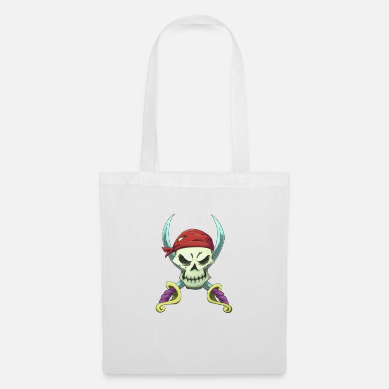 Pirat Skull - Stoffbeutel - Weiß