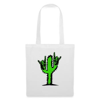 Cactus plante Heavy Metal Hard Rock Fun Geste de la main - Sac en tissu - blanc - Devant