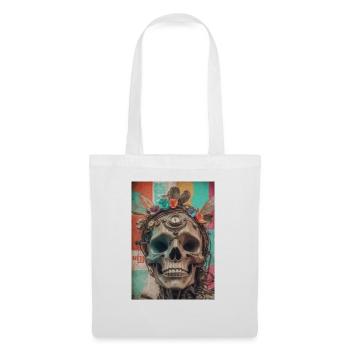 Color Skull 70´s - Stoffbeutel - Weiß - Vorne