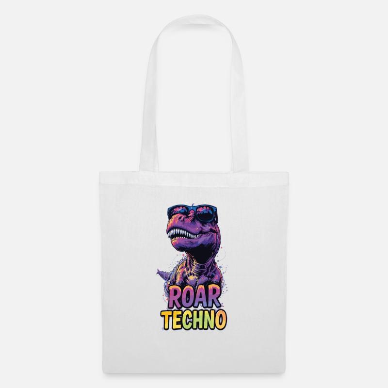 T-Rex - Roar TECHNO - Sac en tissu - blanc
