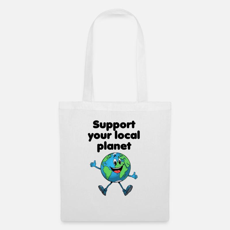 Support your local planet (hell) - Stoffbeutel - Weiß