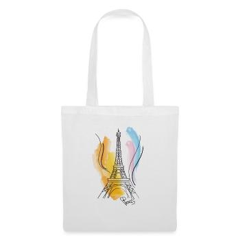Dessin de tour Eiffel - Sac en tissu - blanc - Devant