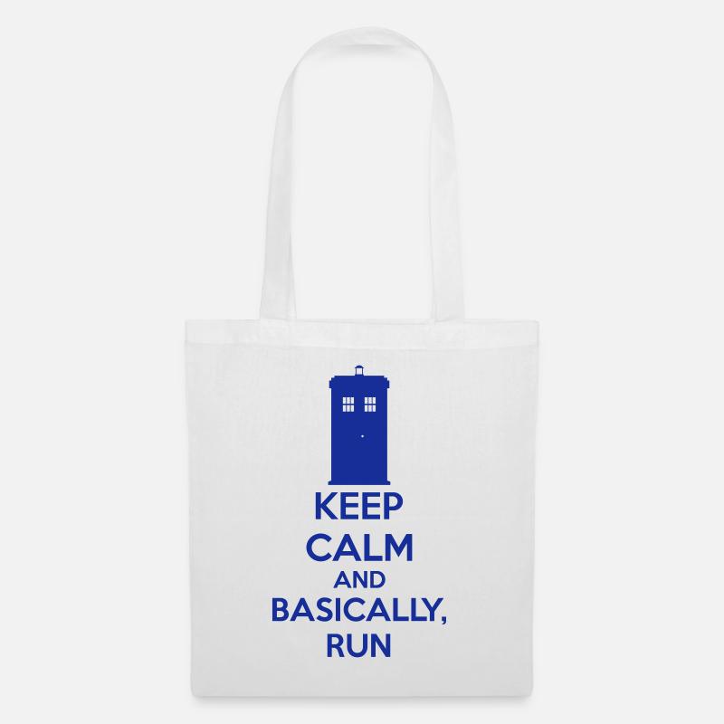 Keep Calm And Basically, Run - Stoffbeutel - Weiß