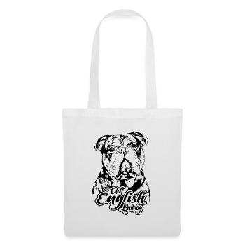 OLD ENGLISH BULLDOG Portrait Hunde OEB Wilsigns - Stoffbeutel - Weiß - Vorne