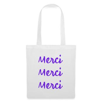 MERCI. THANKS. THANK YOU. ANNIVERSAIRE. NAISSANCE. - Sac en tissu - blanc - Devant
