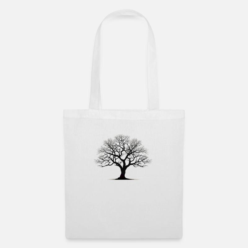 Einfache Baum Silhouette - Stoffbeutel - Weiß