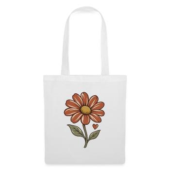 Biene und Blüte – Blüte - Stoffbeutel - Weiß - Vorne