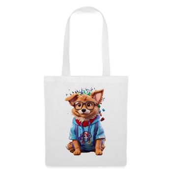 Chien mignon - Sac en tissu - blanc - Devant