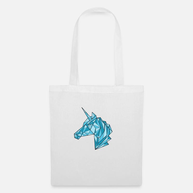 Unicorn Polygon Einhorn - Stoffbeutel - Weiß