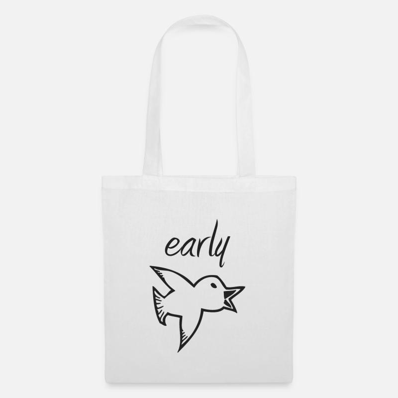 Early bird - Frühaufsteher - Stoffbeutel - Weiß