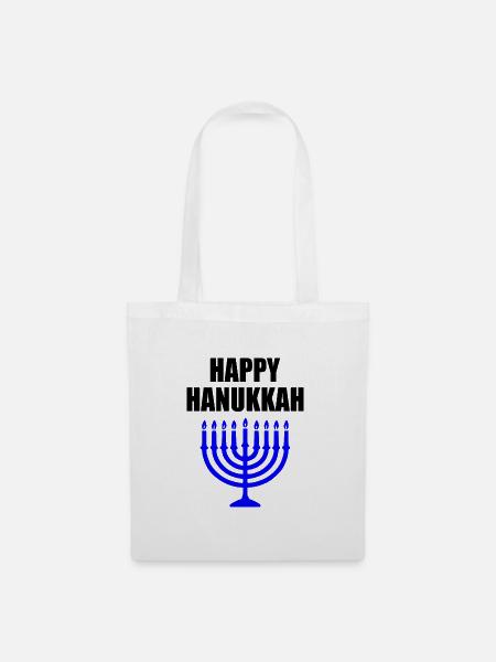 HAPPY HANUKKAH - Stoffbeutel - Weiß