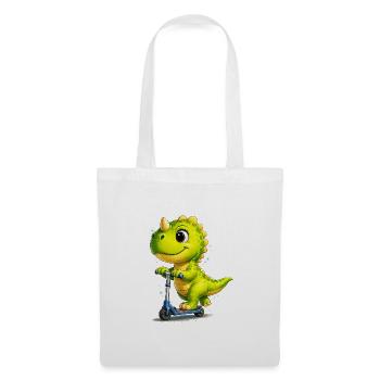 Skate Dino  - Stoffbeutel - Weiß - Vorne