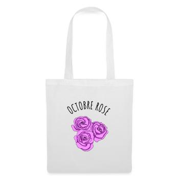 Roses octobre rose - Sac en tissu - blanc - Devant