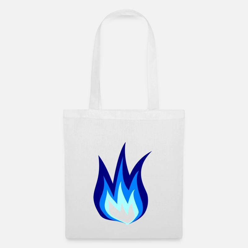Blue Fire Flames - Tote Bag - white