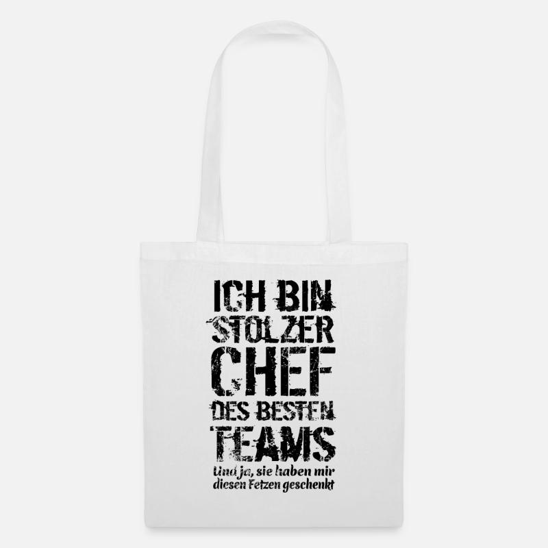 Ich bin stolzer Chef des besten Teams - Spruch - Stoffbeutel - Weiß