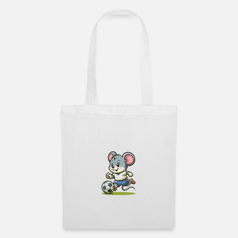 Cute Soccer Player Mouse - Stoffbeutel - Weiß