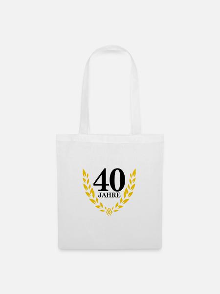 Jubiläum 40 Jahre Lorbeerkranz - Stoffbeutel - Weiß
