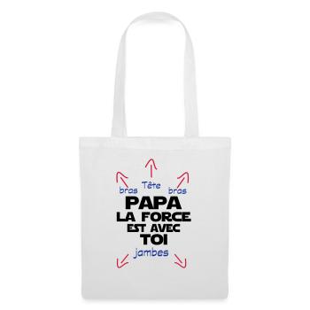 papa la force est avec toi - Sac en tissu - blanc - Devant