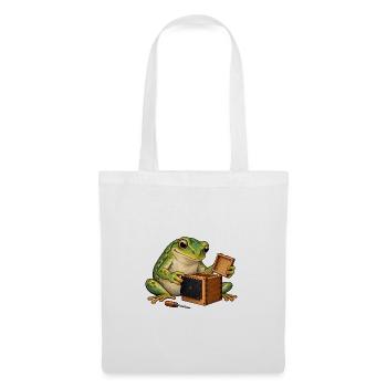 Frosch baut eine Lochkamera - Stoffbeutel - Weiß - Vorne