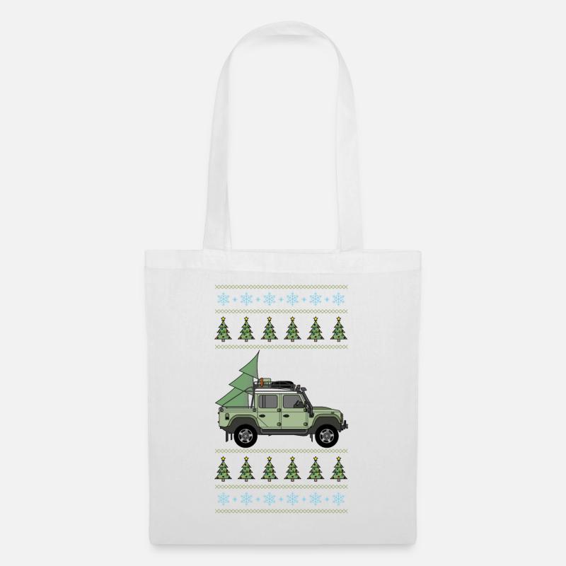 Defender Offroad Pickup - Christmas Tree - Tote Bag - white