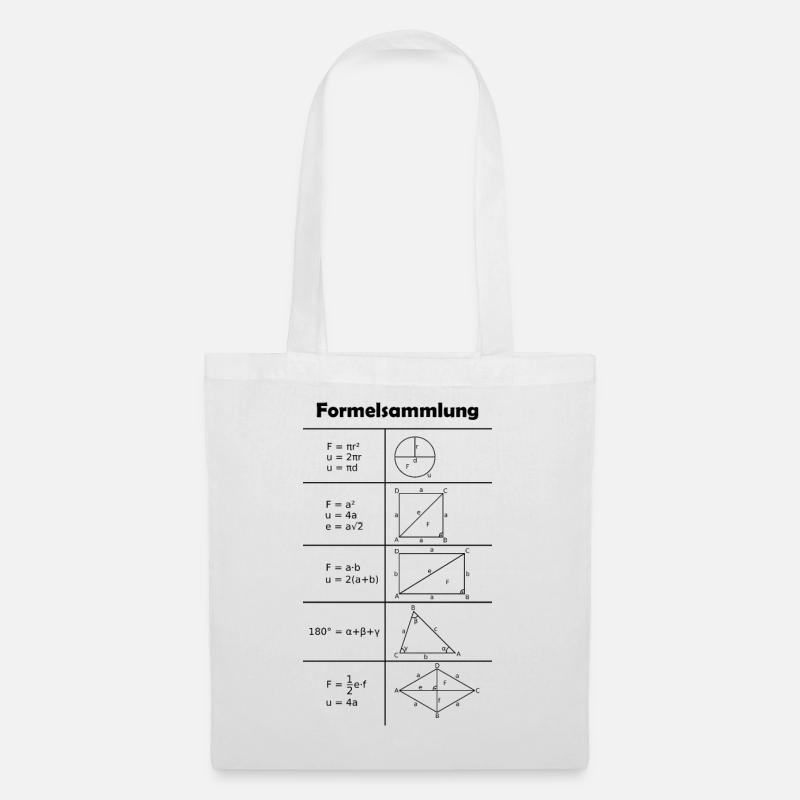 Formulary / Math / Mathematics - Tote Bag - white