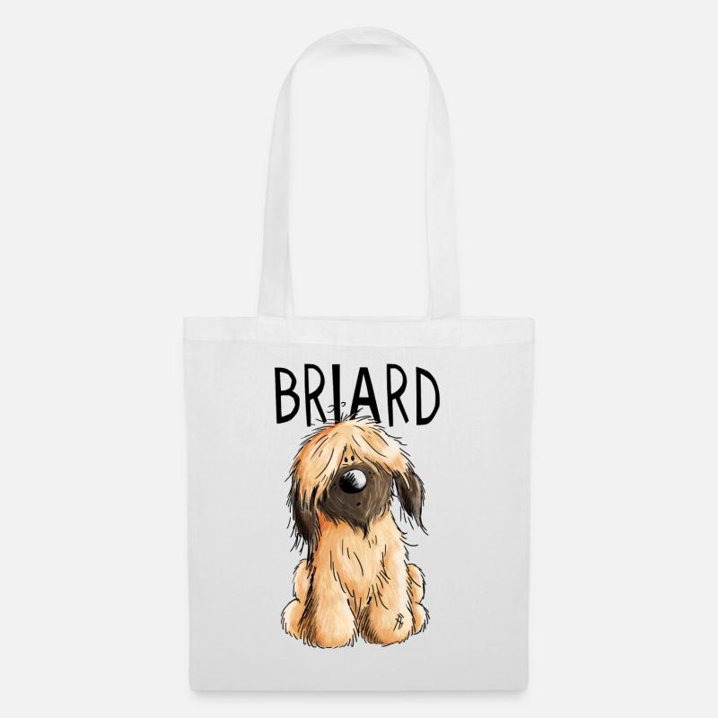 Süßer Fauve Briard - Comic - Geschenk - Hund - Stoffbeutel - Weiß