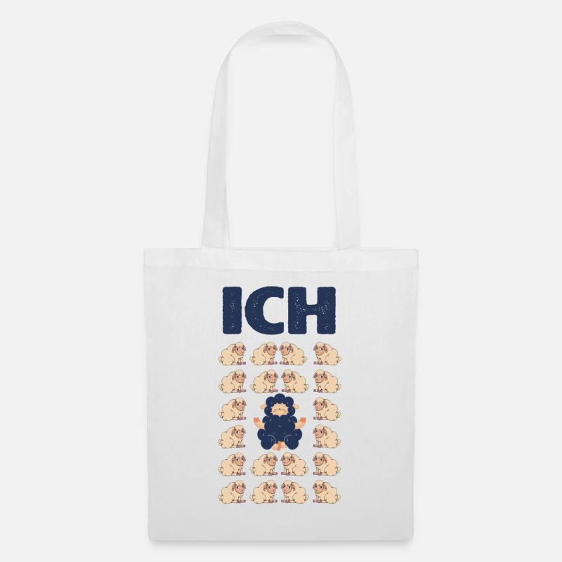 Schwarzes Schaf Ich einzigartig Geschenk Lämmer - Stoffbeutel - Weiß