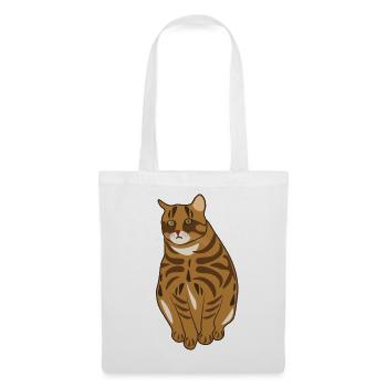 Landrassen-Katze - Stoffbeutel - Weiß - Vorne