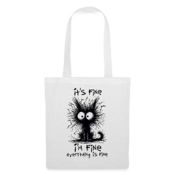 Black Cat It's Fine I'm Fine Everything Is Fine - Tote Bag - white - Front