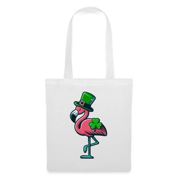 Lucky Flamingo, Funny St. Patrick's Day Design - Tote Bag - white - Front
