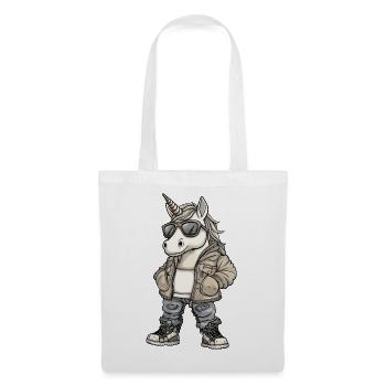 Einhorn Cool Winter - Stoffbeutel - Weiß - Vorne