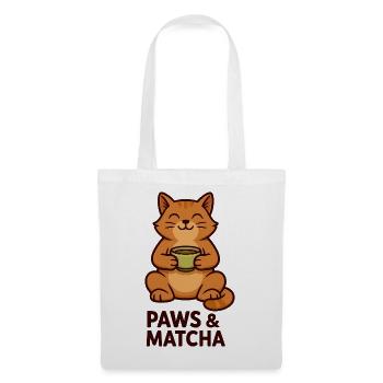 Pattes & Matcha Chat - Sac en tissu - blanc - Devant