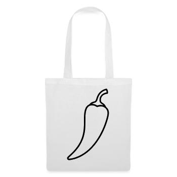 Chili pepper hot outline - Tote Bag - white - Front