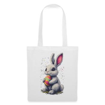 Papa Hase Ostern Osterhase Partnerlook Oster - Stoffbeutel - Weiß - Vorne