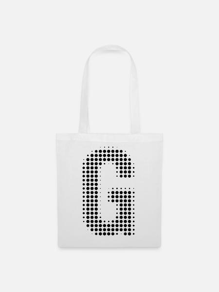 Buchstabe G – Punktmuster Initial Design - Stoffbeutel - Weiß