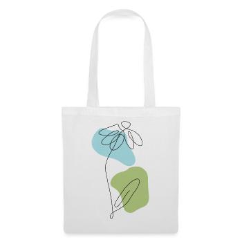 Lineart Daisies with Pastel Shapes - Tote Bag - white - Front