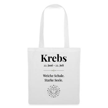 Sternzeichen Krebs - Stoffbeutel - Weiß - Vorne