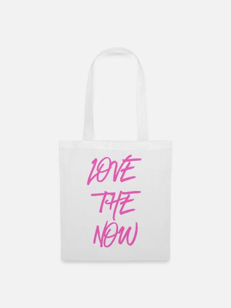 Love the now - pink - Stoffbeutel - Weiß