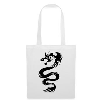 Drache - Stoffbeutel - Weiß - Vorne