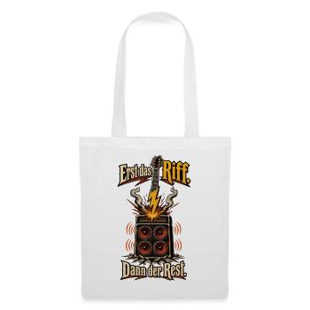 Rock Musik Metal Musik Gitarrenriff Gitarrist - Stoffbeutel - Weiß - Vorne