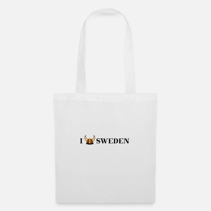 I LOVE SWEDEN Geschenkidee Schweden lustig - Stoffbeutel - Weiß