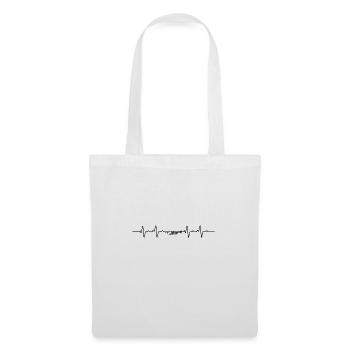 Trompette battement de coeur Cadeau de trompette - Sac en tissu - blanc - Devant