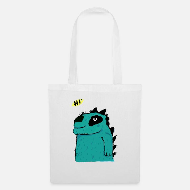 Süßer niedlicher Drachen Krokodil Geschenk - Stoffbeutel - Weiß