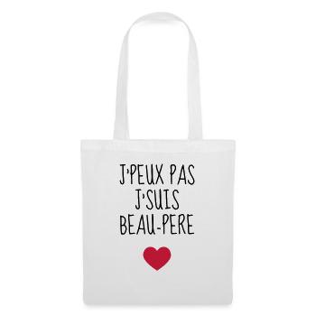 Beau Père - Papa - Fête des Peres - Enfant - Bébé - Sac en tissu - blanc - Devant